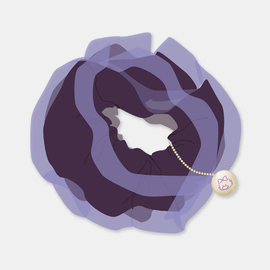 パープルオーガンジーシュシュ