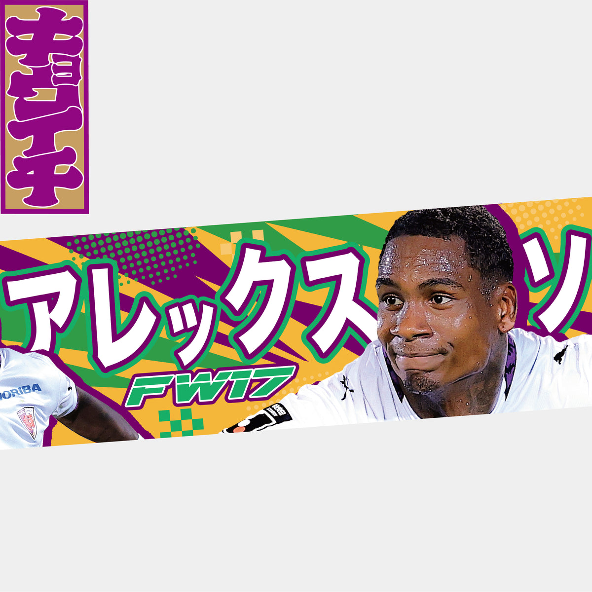 9/19ファジアーノ岡山戦キョウイチ!アレックスソウザ選手VICTORY タオルマフラー
