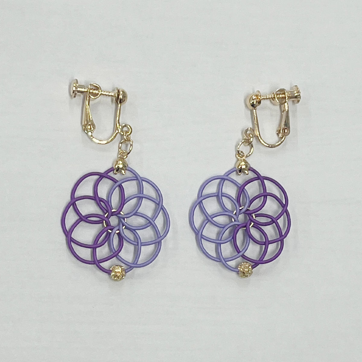水引パープルピアス/イヤリング