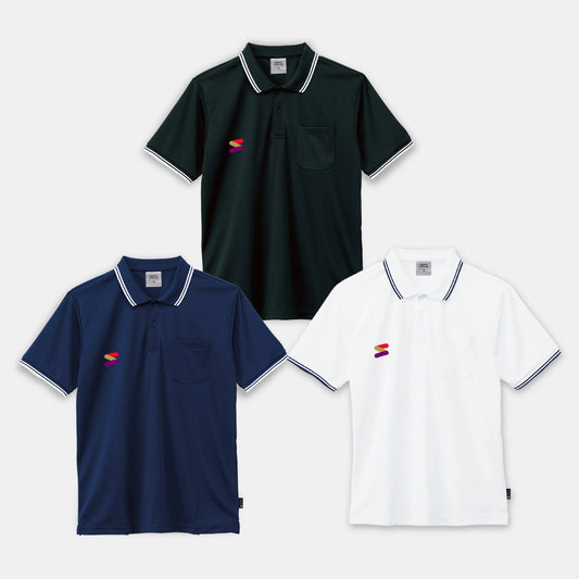 サンガカラーラインロゴポケットポロシャツ