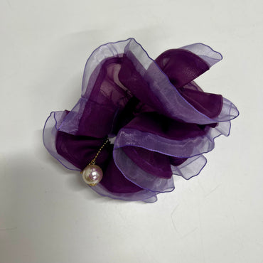 パープルオーガンジーシュシュ