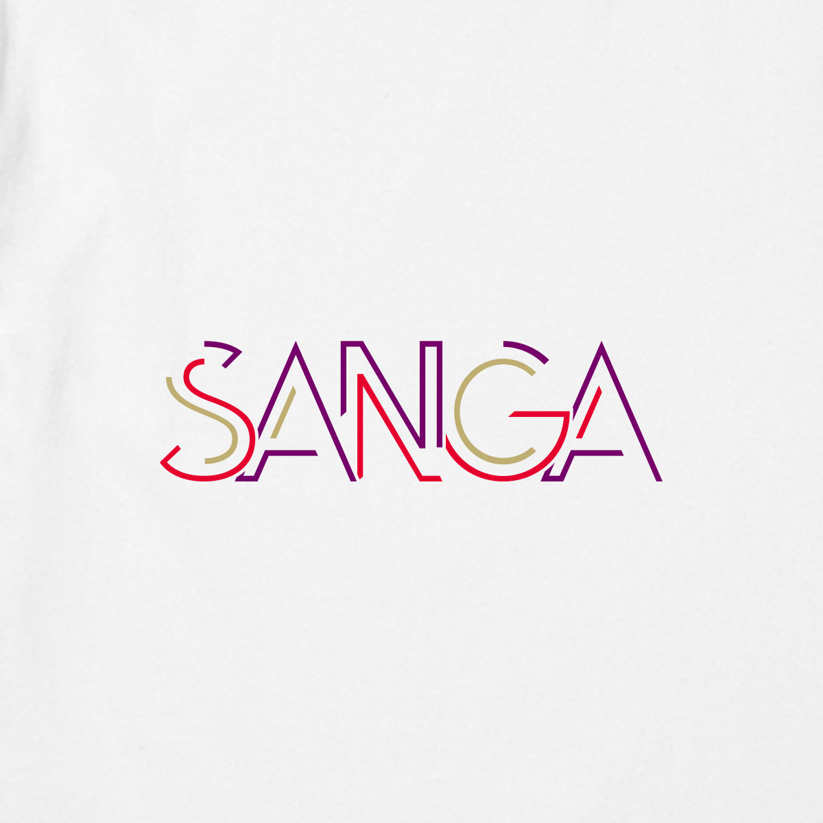 SANGAカラーライン刺繍Tシャツ