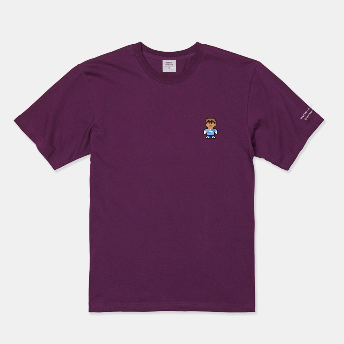 選手ピクセル刺繍Tシャツ(パープル)