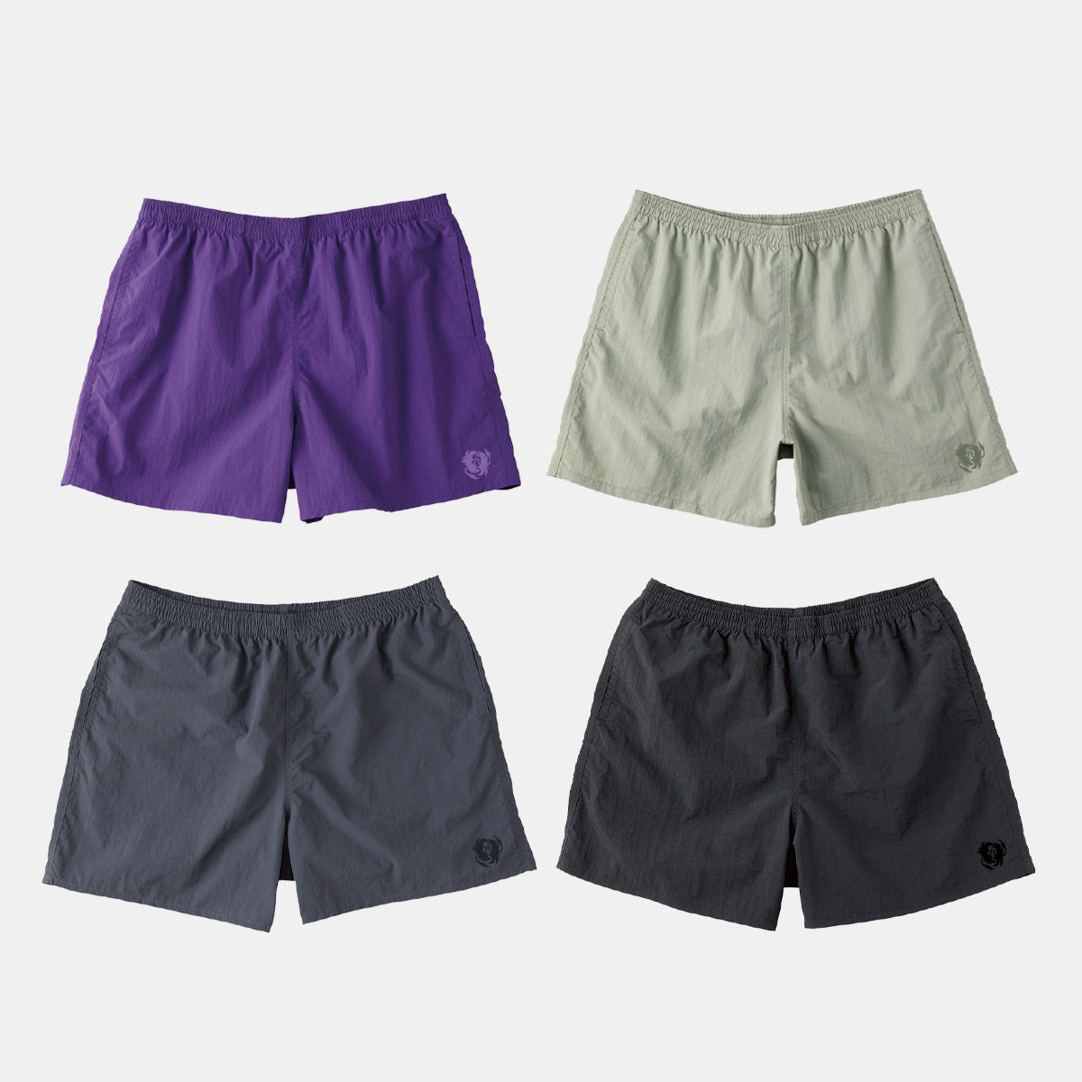 鳳凰刺繍ナイロンショートパンツ