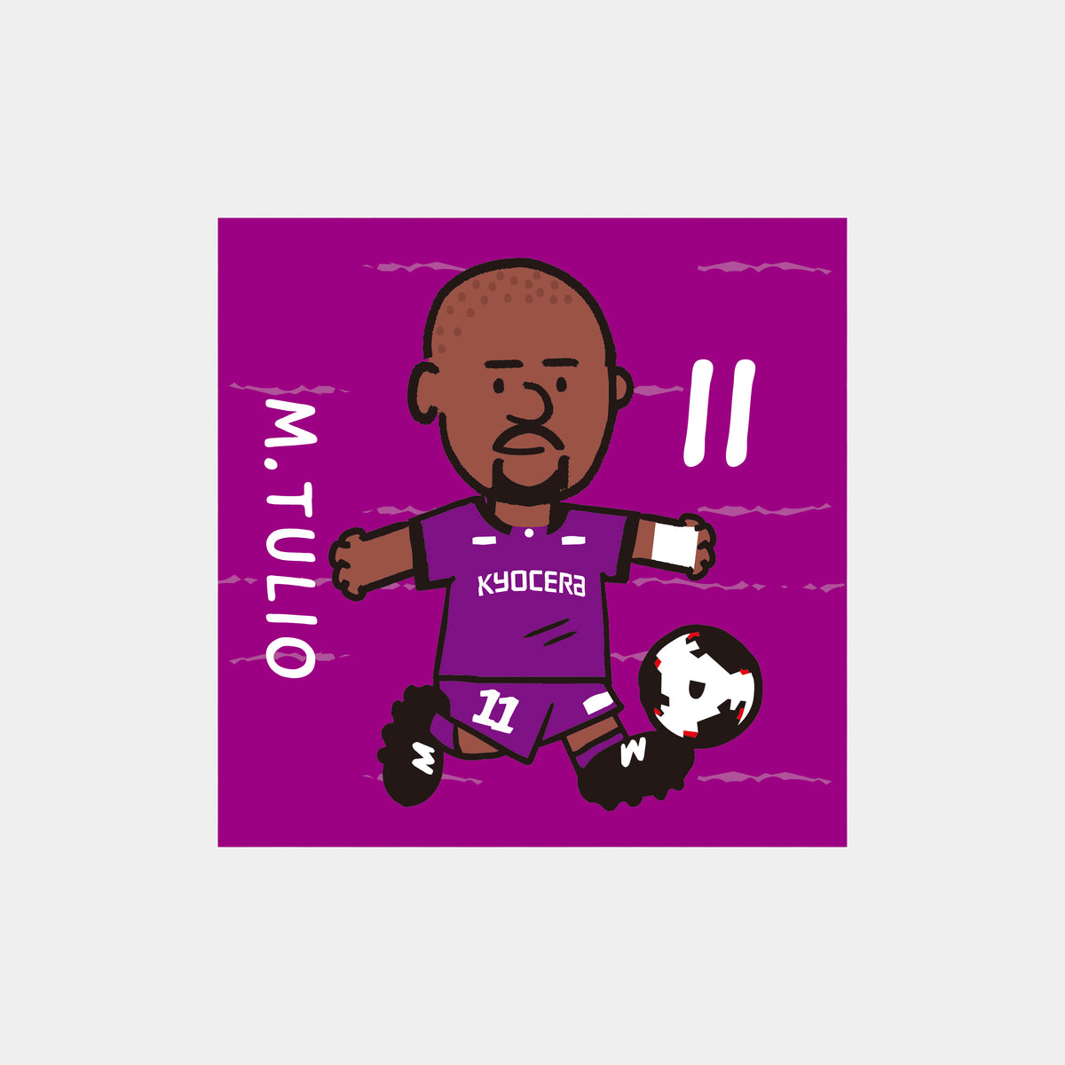 ゆるプチ選手のイラストステッカー（5枚入り）