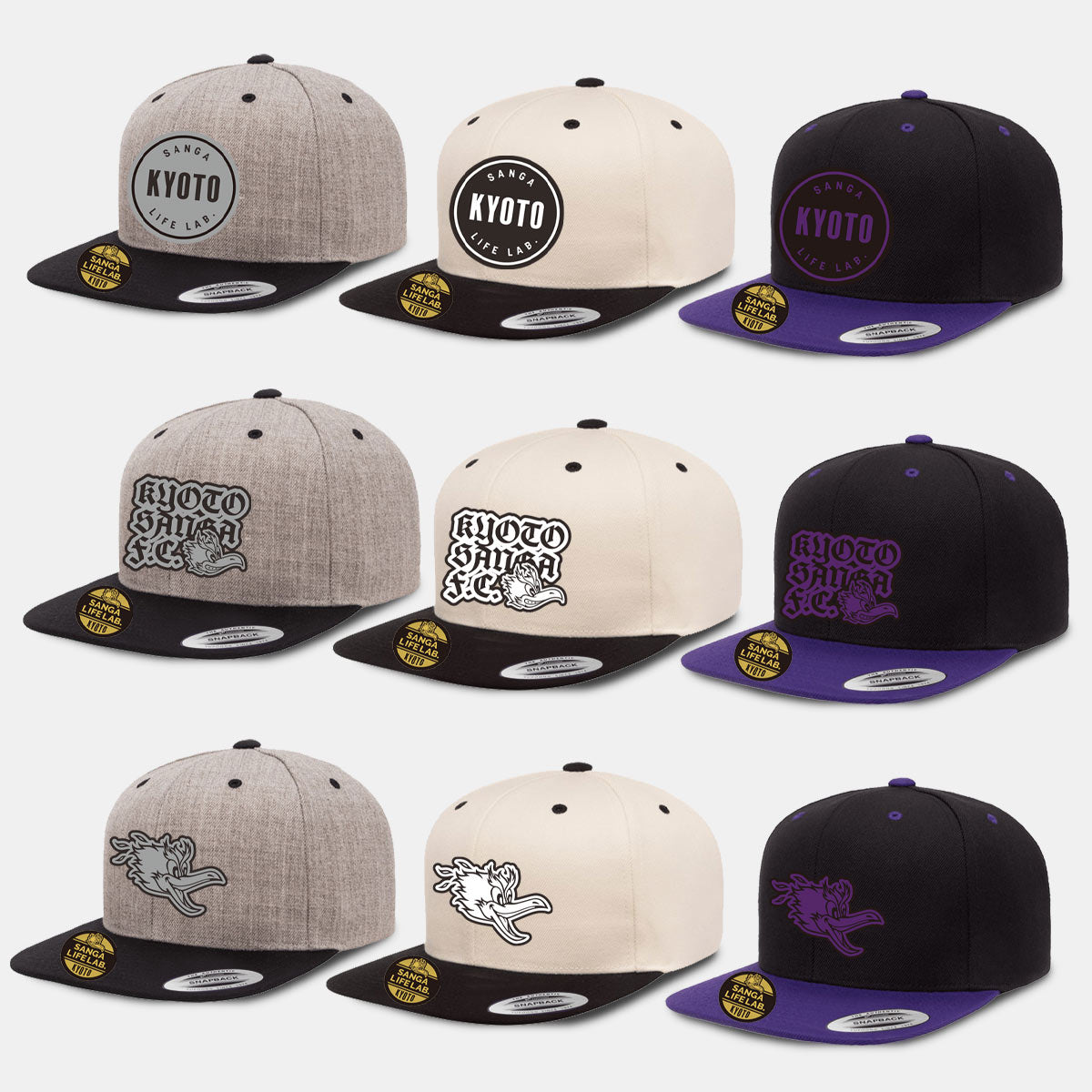 オリジナルシール付きエンブロイダリーフラットキャップ