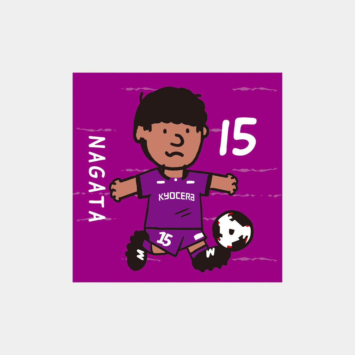 ゆるプチ選手のイラストステッカー（5枚入り）