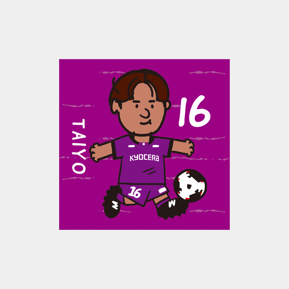ゆるプチ選手のイラストステッカー（5枚入り）