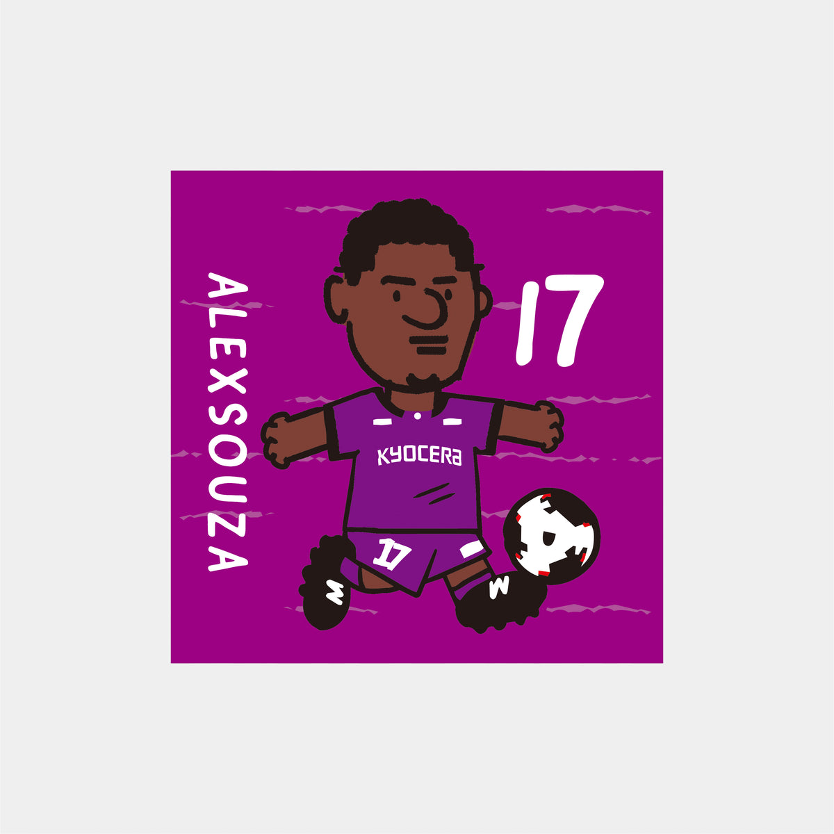 ゆるプチ選手のイラストステッカー（5枚入り）