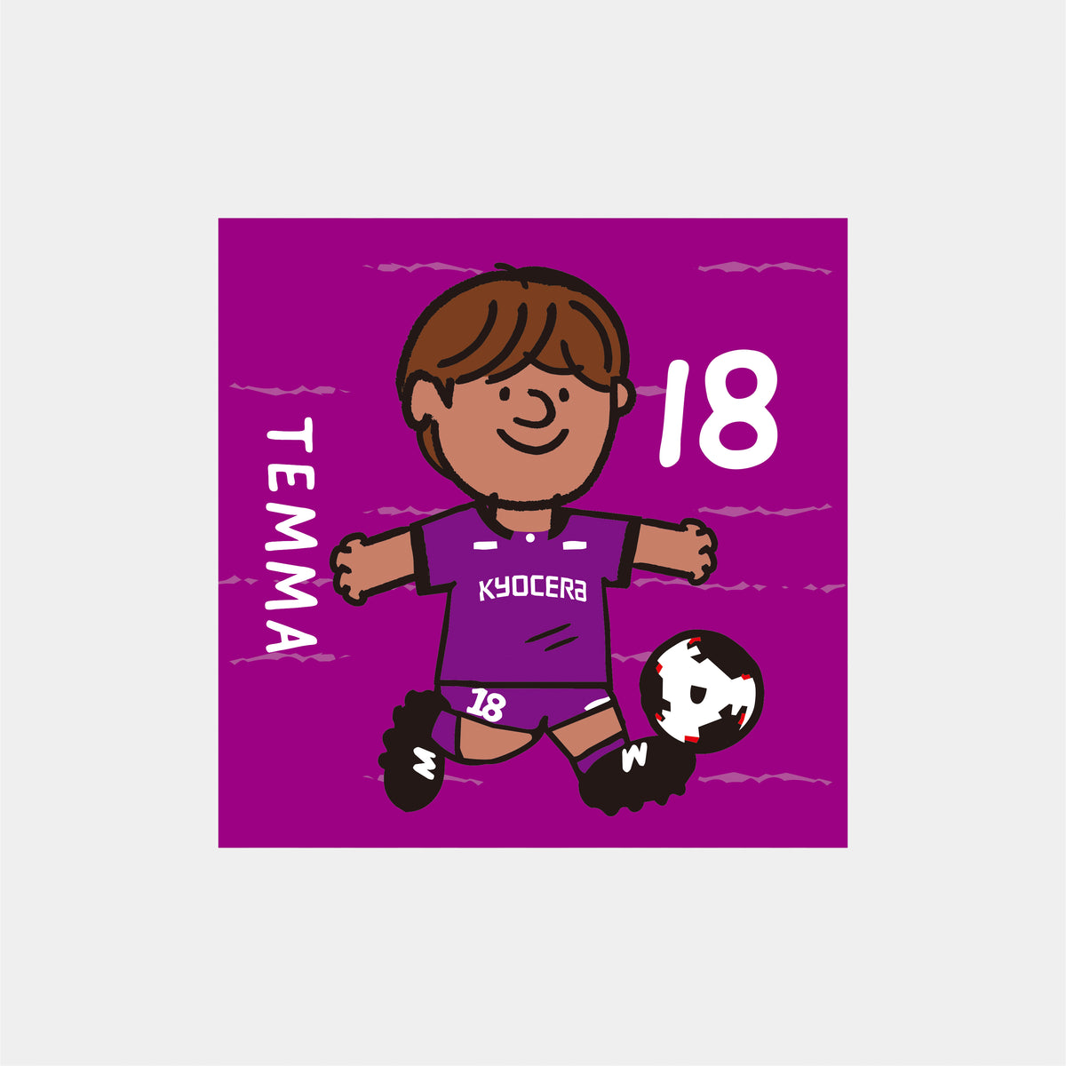 ゆるプチ選手のイラストステッカー（5枚入り）