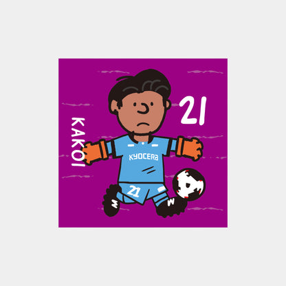 ゆるプチ選手のイラストステッカー（5枚入り）