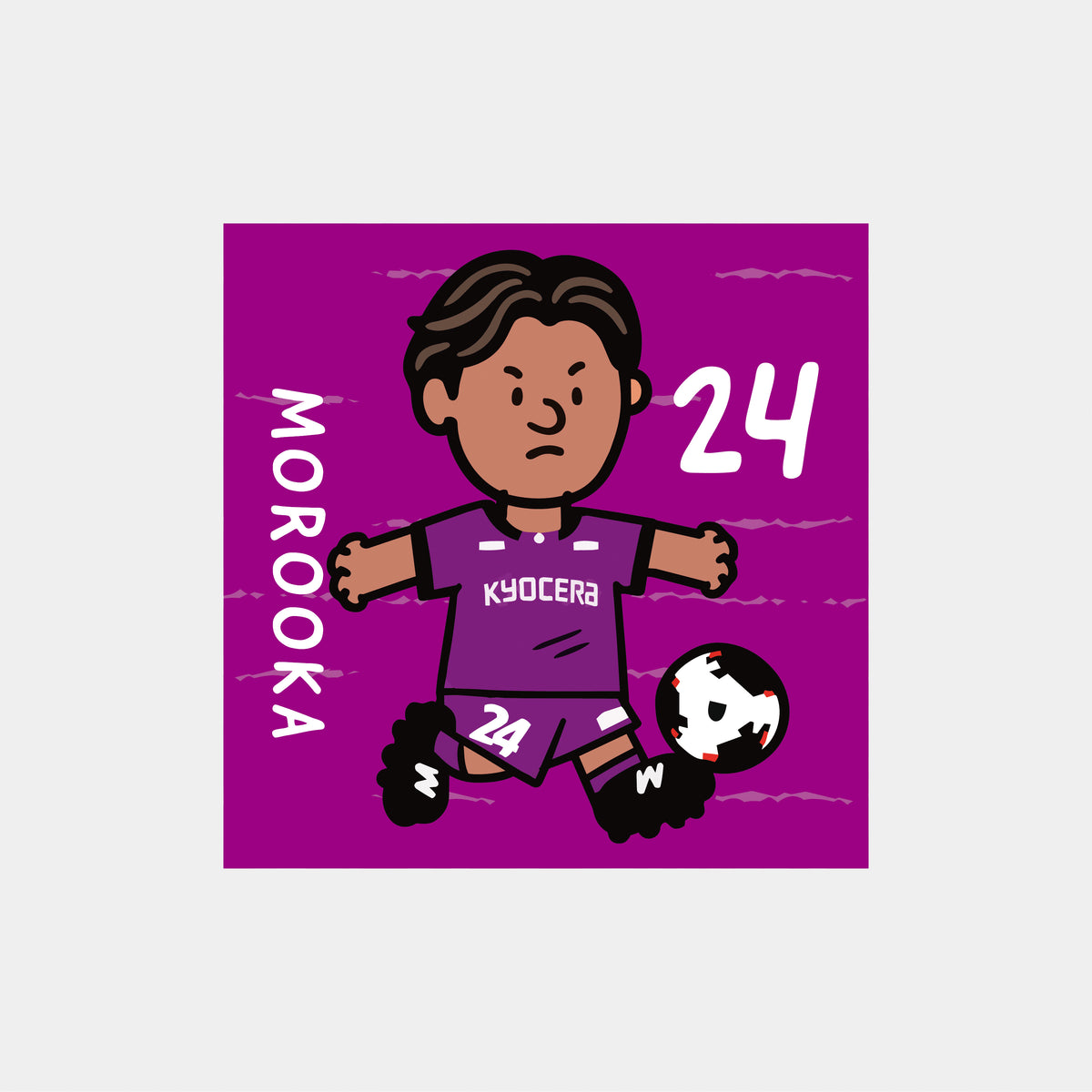 ゆるプチ選手のイラストステッカー（5枚入り）