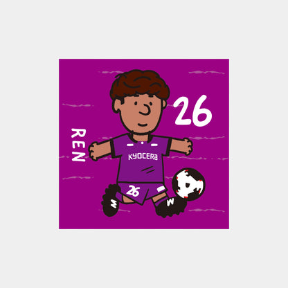 ゆるプチ選手のイラストステッカー（5枚入り）