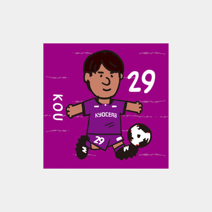 ゆるプチ選手のイラストステッカー（5枚入り）