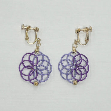 水引パープルピアス/イヤリング