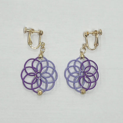 水引パープルピアス/イヤリング