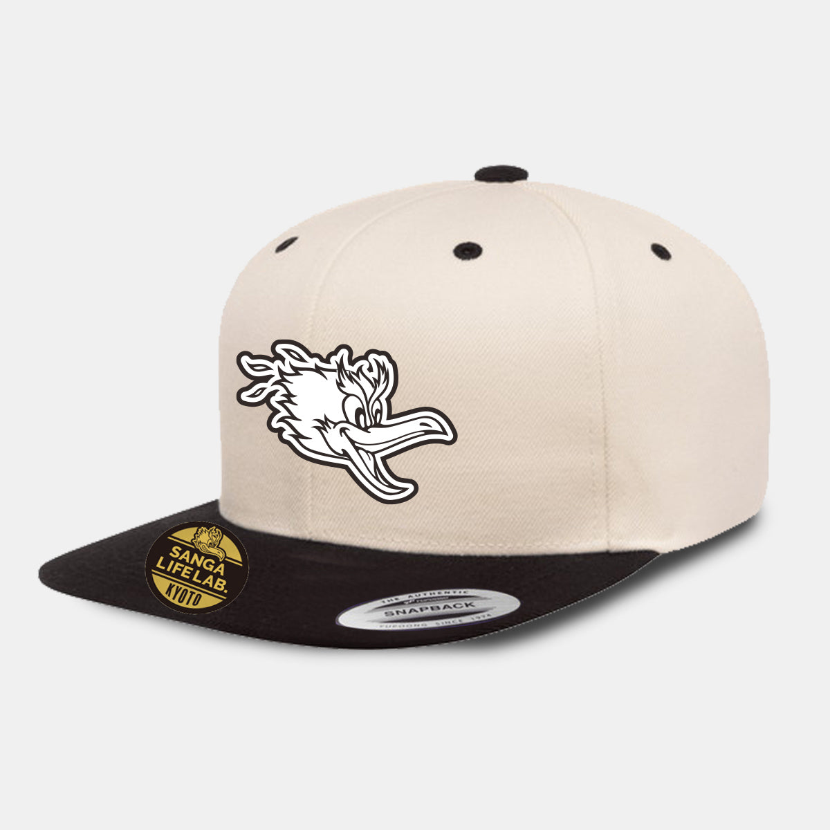 オリジナルシール付きエンブロイダリーフラットキャップ