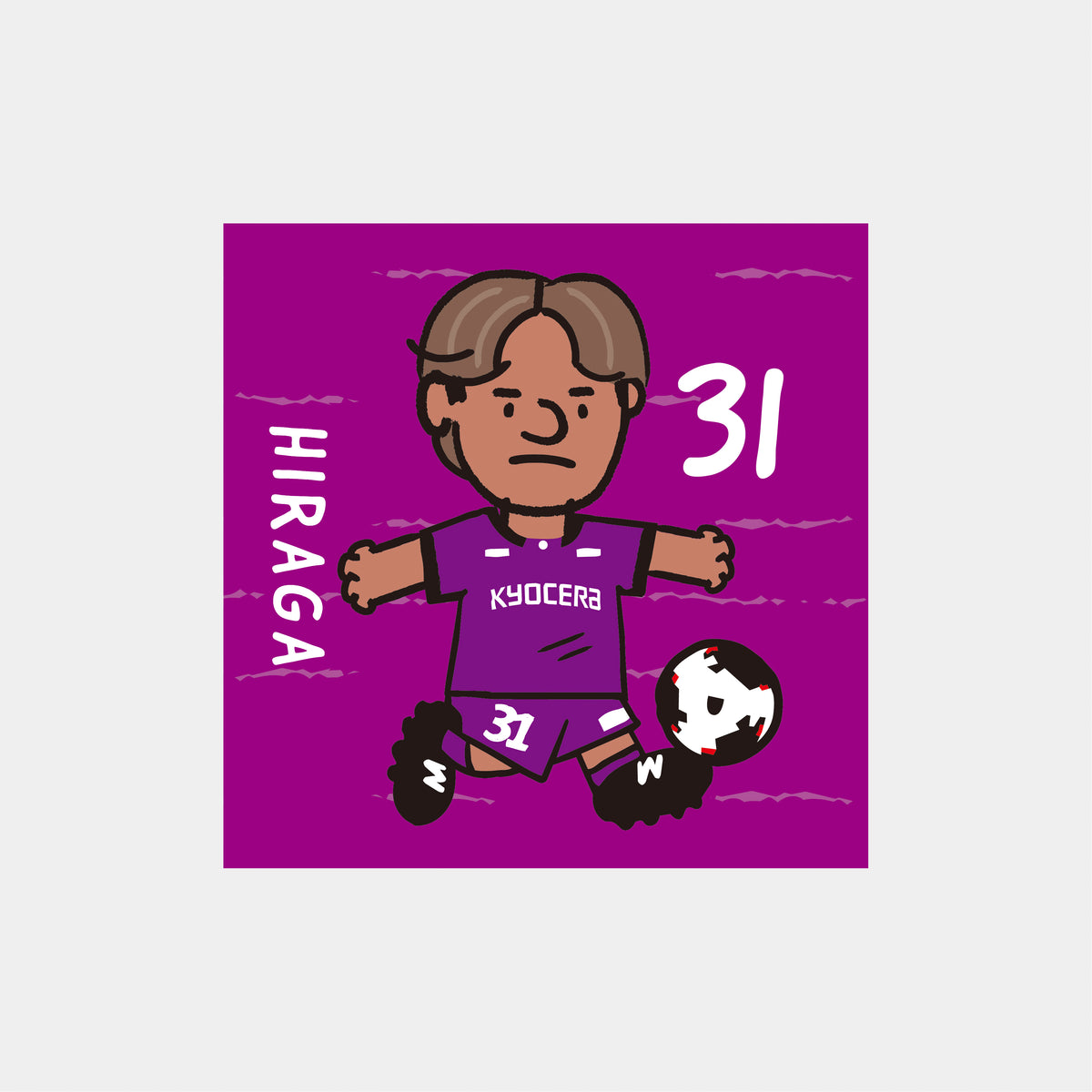 ゆるプチ選手のイラストステッカー（5枚入り）