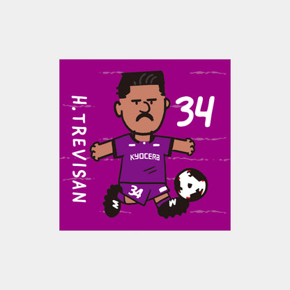 ゆるプチ選手のイラストステッカー（5枚入り）
