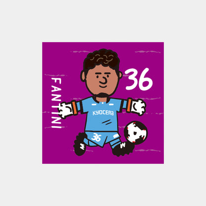 ゆるプチ選手のイラストステッカー（5枚入り）