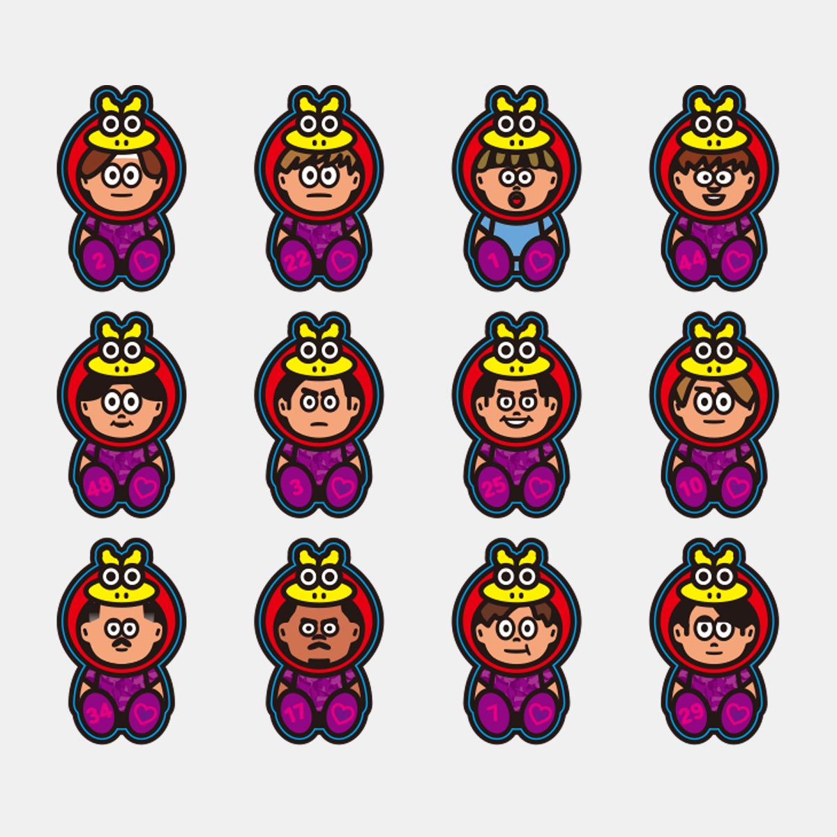 ミニミニ選手のぷくぷくシール