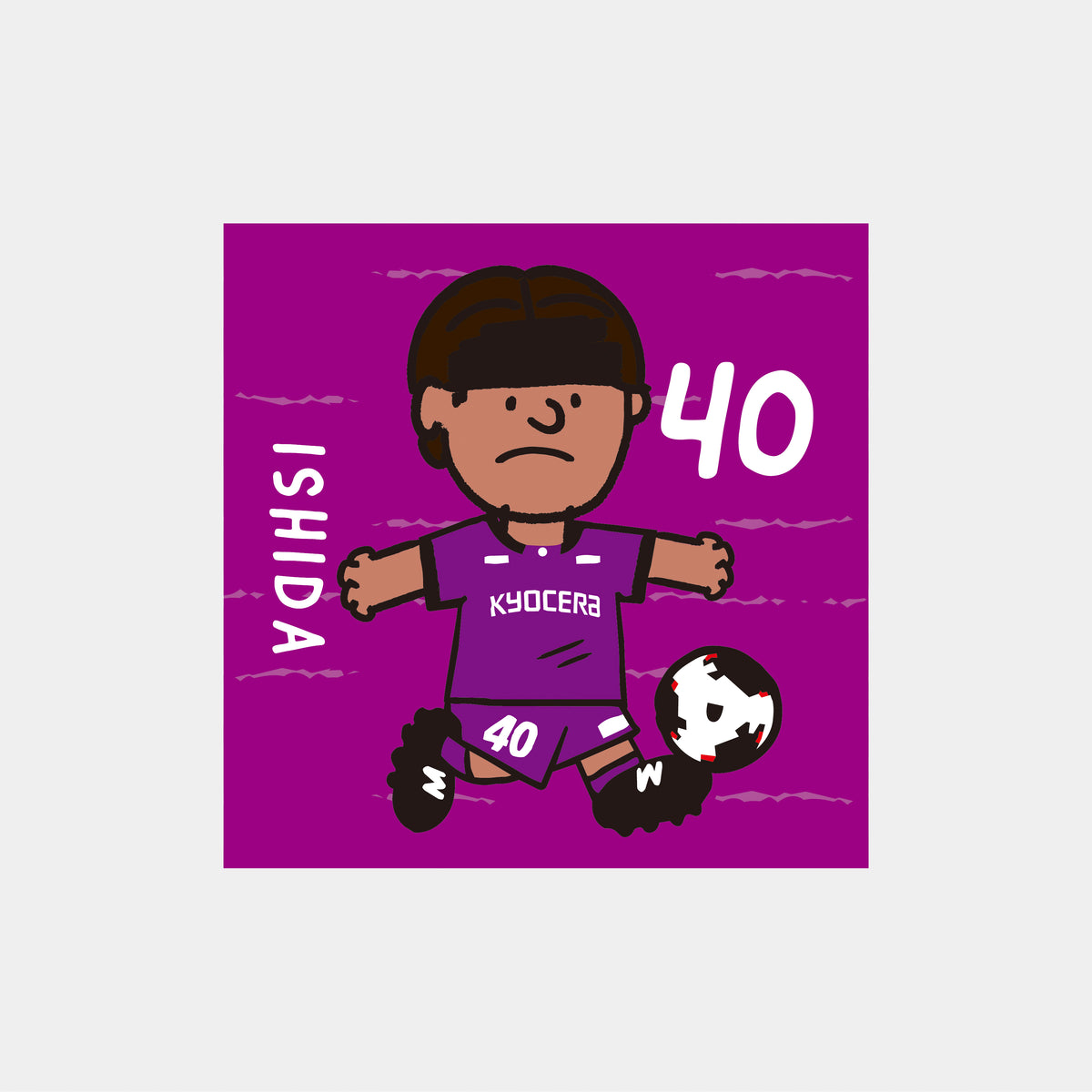 ゆるプチ選手のイラストステッカー（5枚入り）