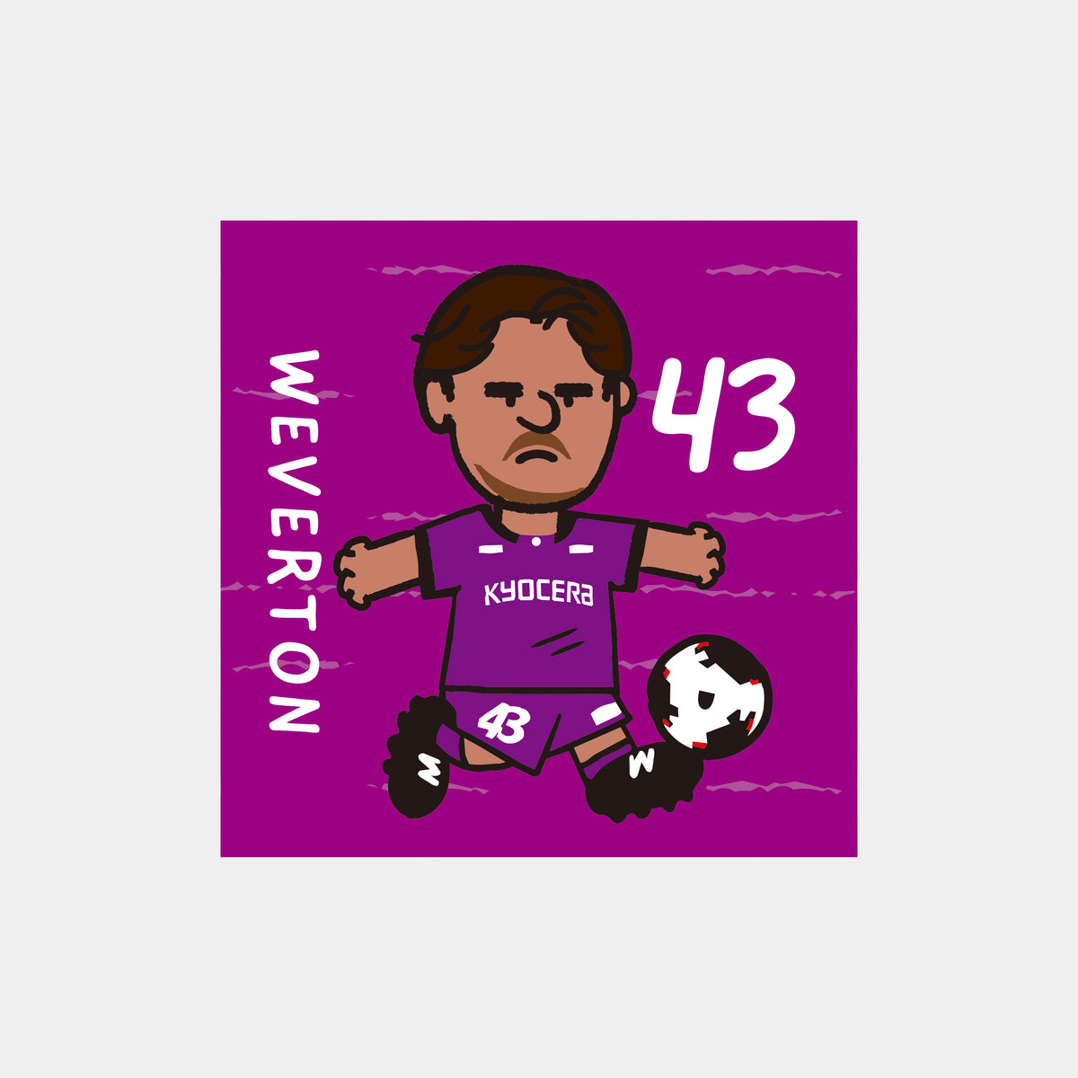 ゆるプチ選手のイラストステッカー（5枚入り）