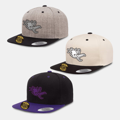 オリジナルシール付きエンブロイダリーフラットキャップ