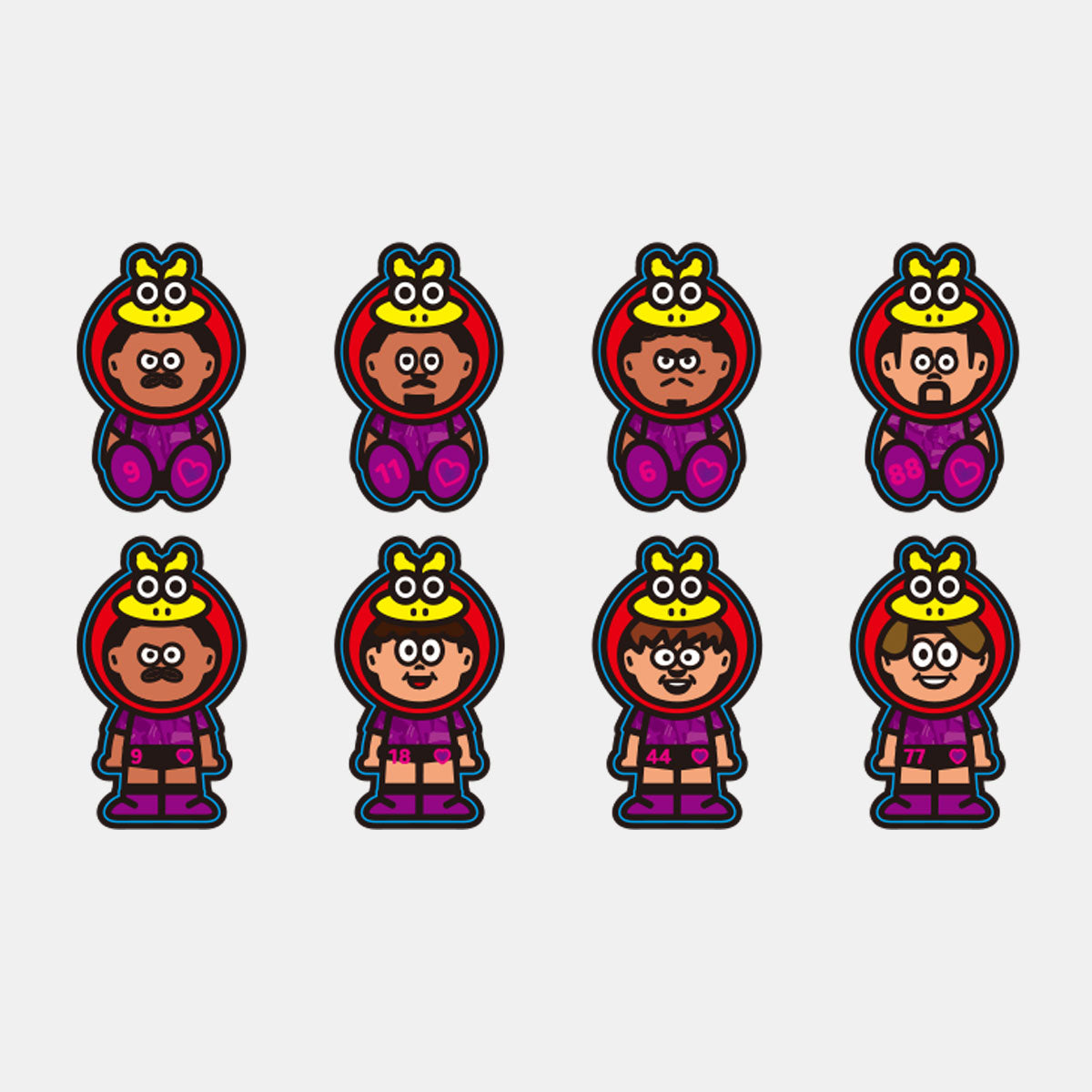 ミニミニ選手のぷくぷくシール