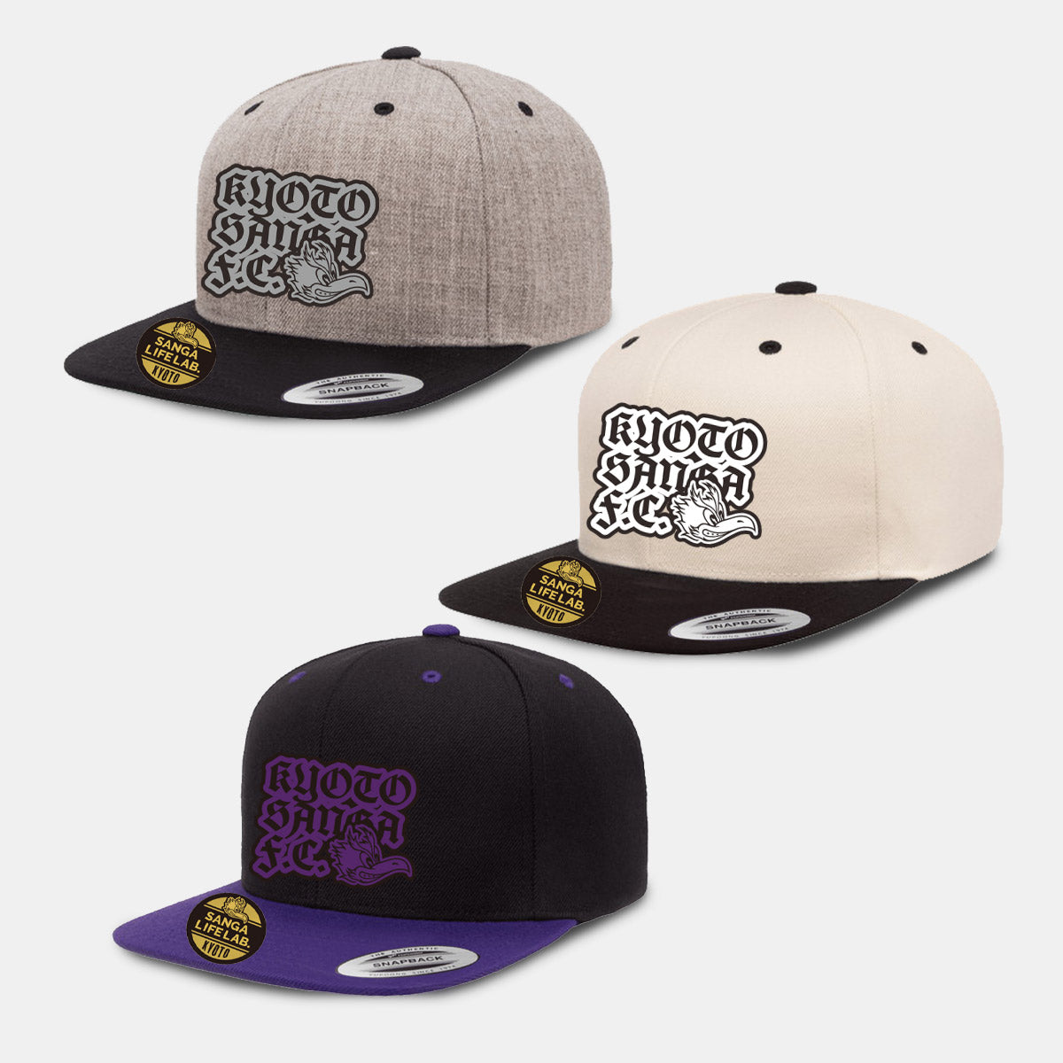 オリジナルシール付きエンブロイダリーフラットキャップ