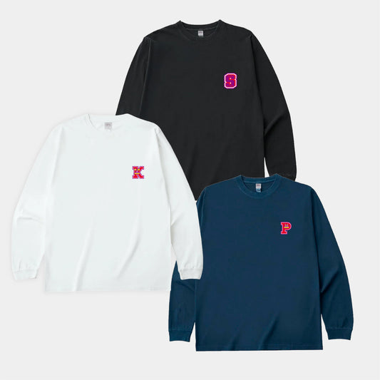 刺繍ワッペンロングTシャツ