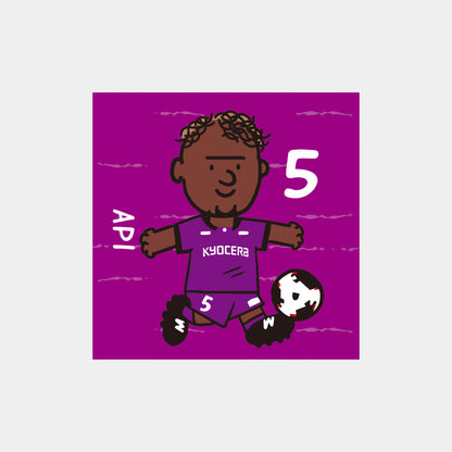 ゆるプチ選手のイラストステッカー（5枚入り）
