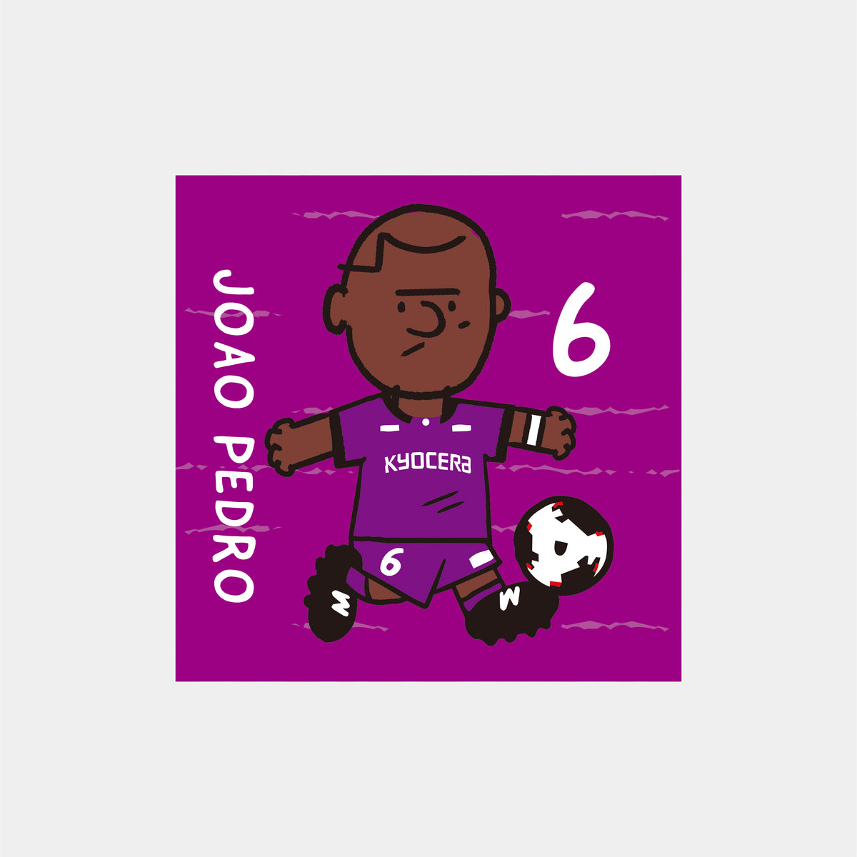 ゆるプチ選手のイラストステッカー（5枚入り）