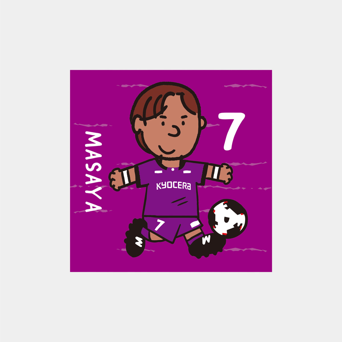 ゆるプチ選手のイラストステッカー（5枚入り）