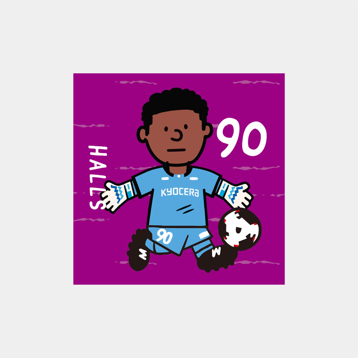 ゆるプチ選手のイラストステッカー（5枚入り）