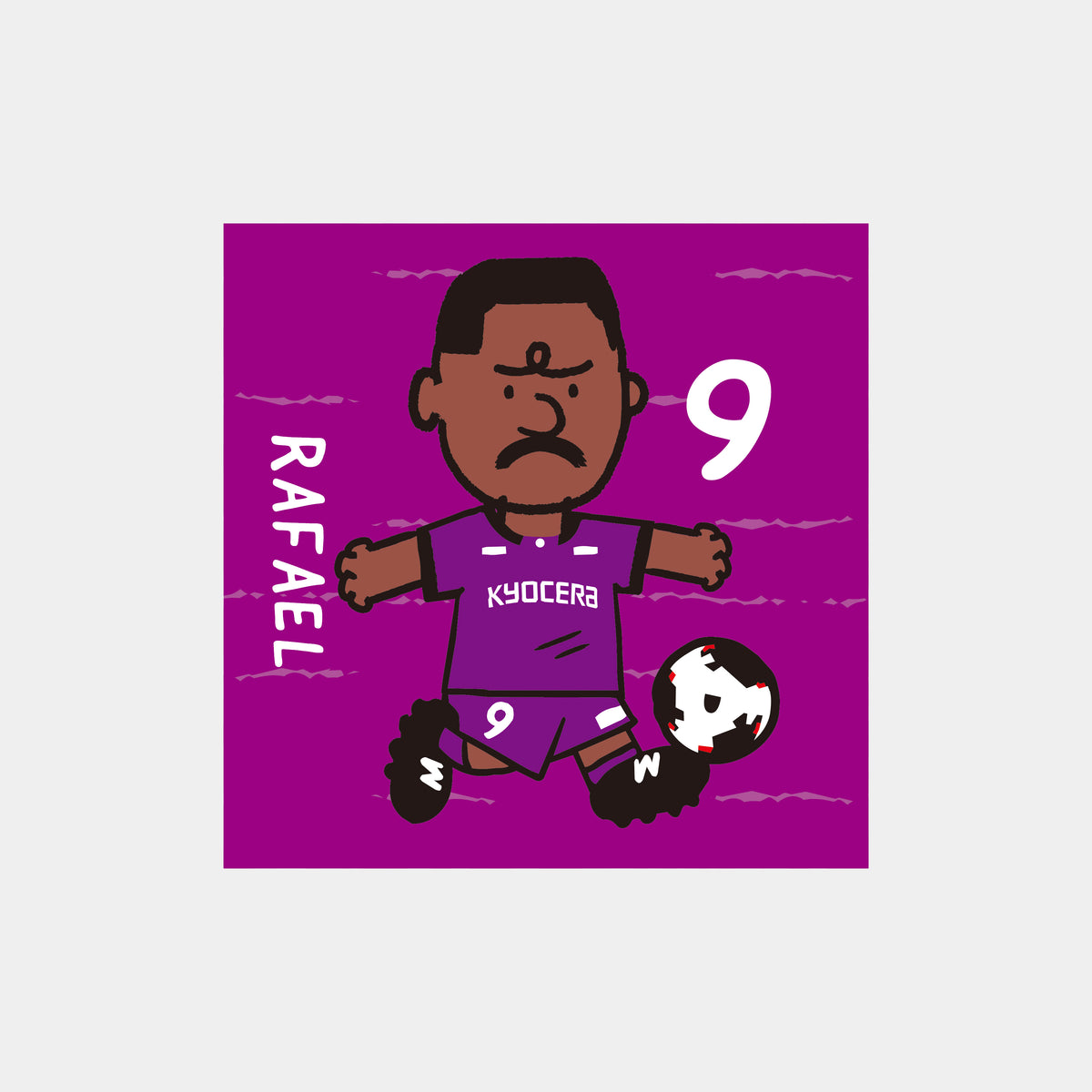 ゆるプチ選手のイラストステッカー（5枚入り）