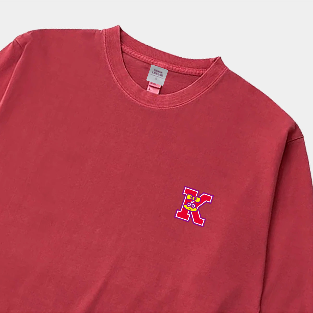 刺繍ワッペンロングTシャツ