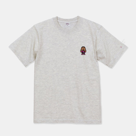 選手ピクセル刺繍Tシャツ（オートミール）
