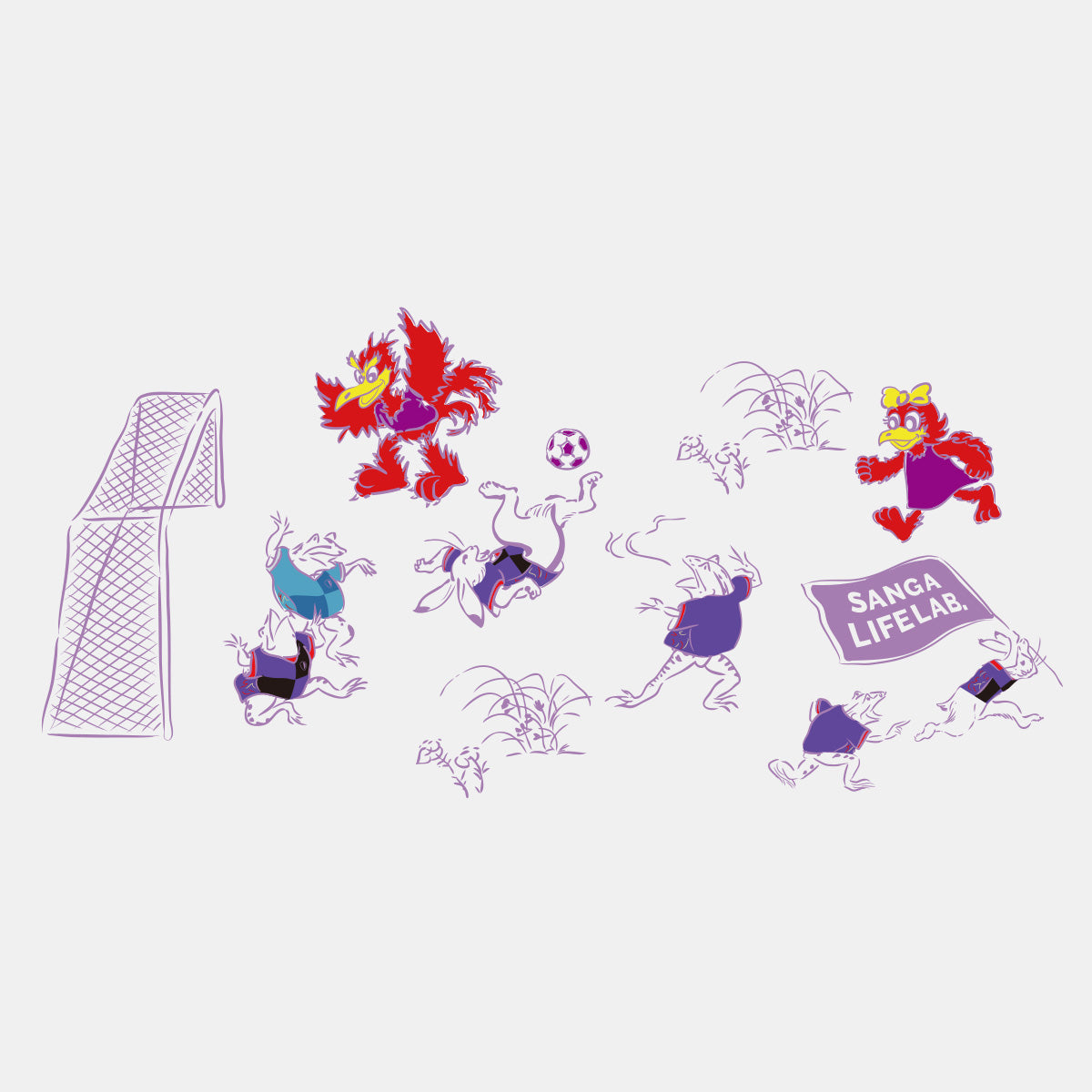 鳥獣戯画×SANGA LIFE LAB. Tシャツ