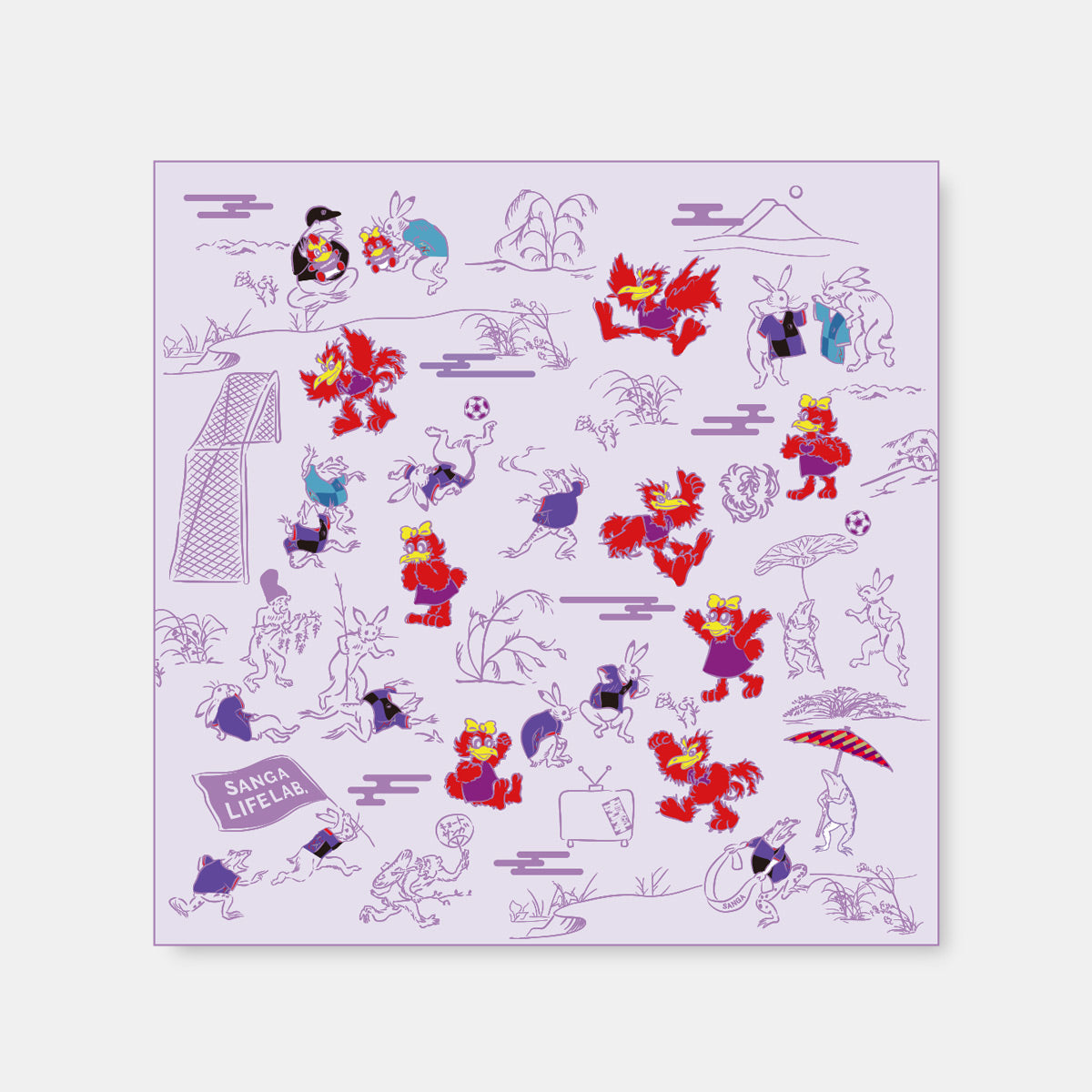 鳥獣戯画×SANGA LIFE LAB. くっつくタオル